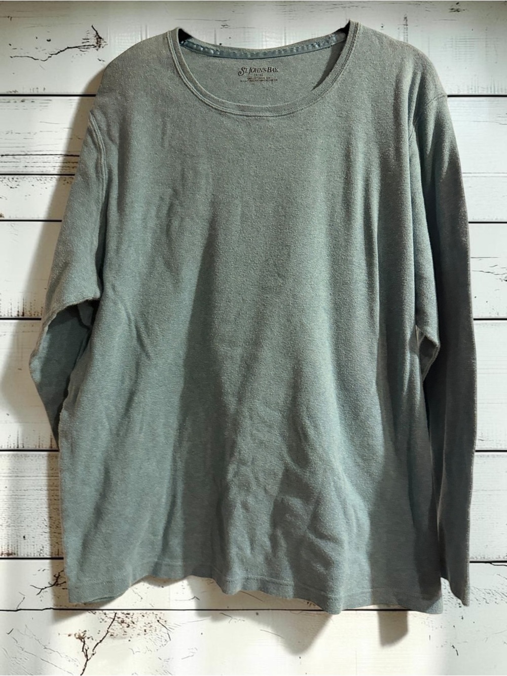 St. John’s Bay Long Sleeve Basic Tee Sage Green 1X